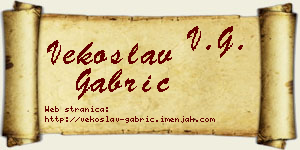 Vekoslav Gabrić vizit kartica